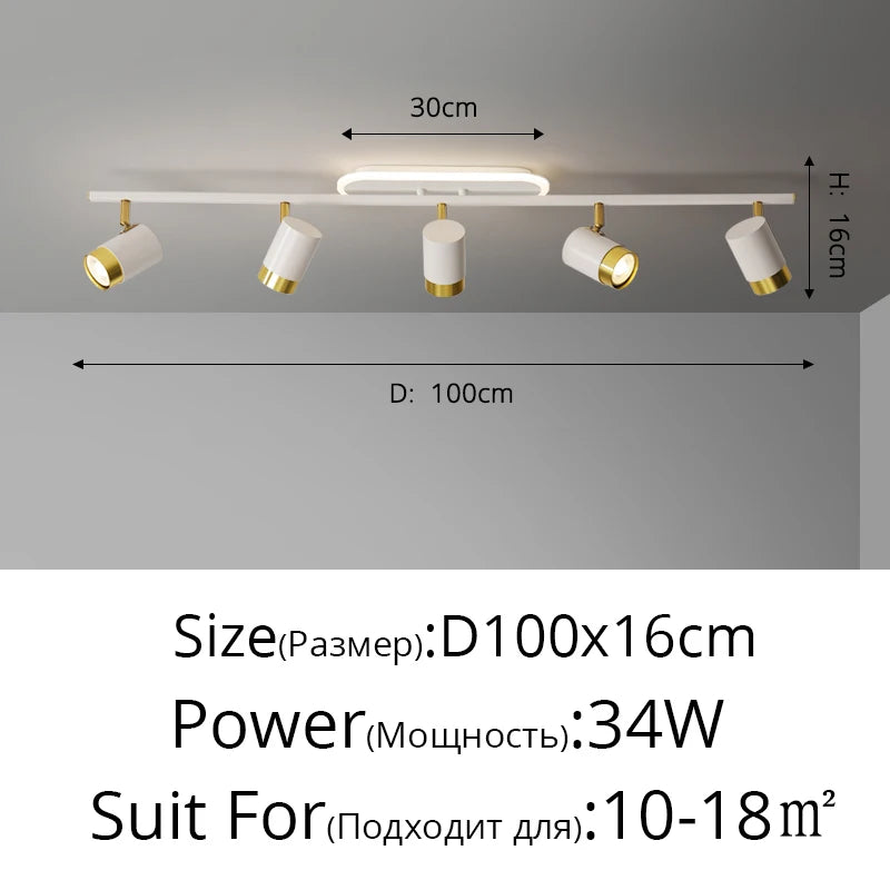 Long Linear LED Spotlight Chandelier