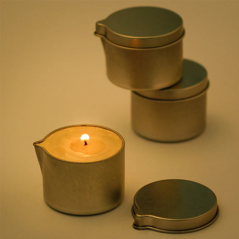 12pcs Tinplate Candle Jar With a Handy Spout Aromatherapy Massage Cream