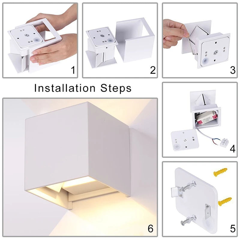 Motion Sensor LED Wall Lamp Outdoor Waterproof IP65 Up Down Sconce