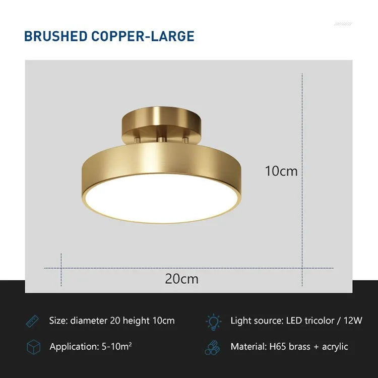 Copper Round LED Ceiling Light