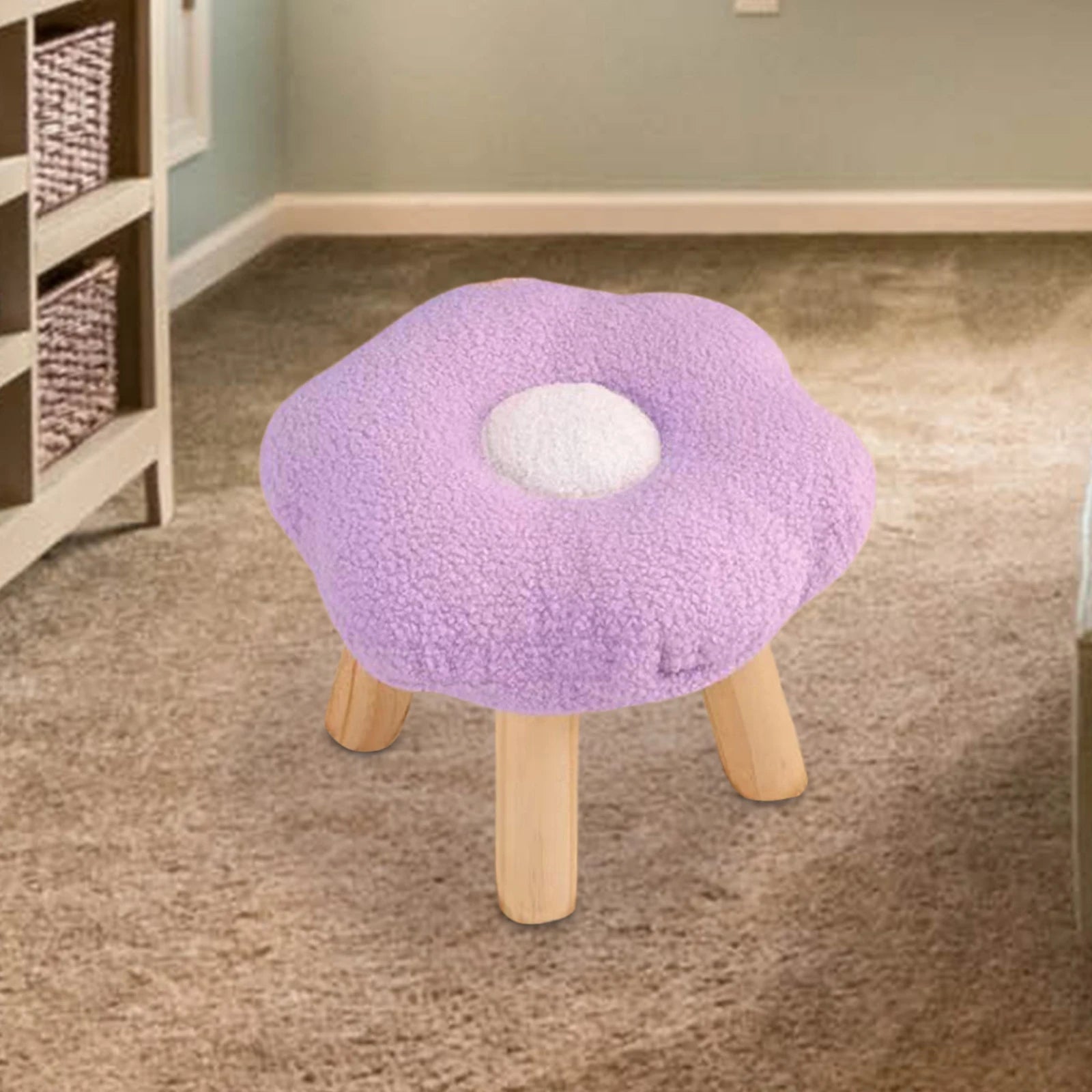 Wooden Small Foot Stool, Non Slip Footrest