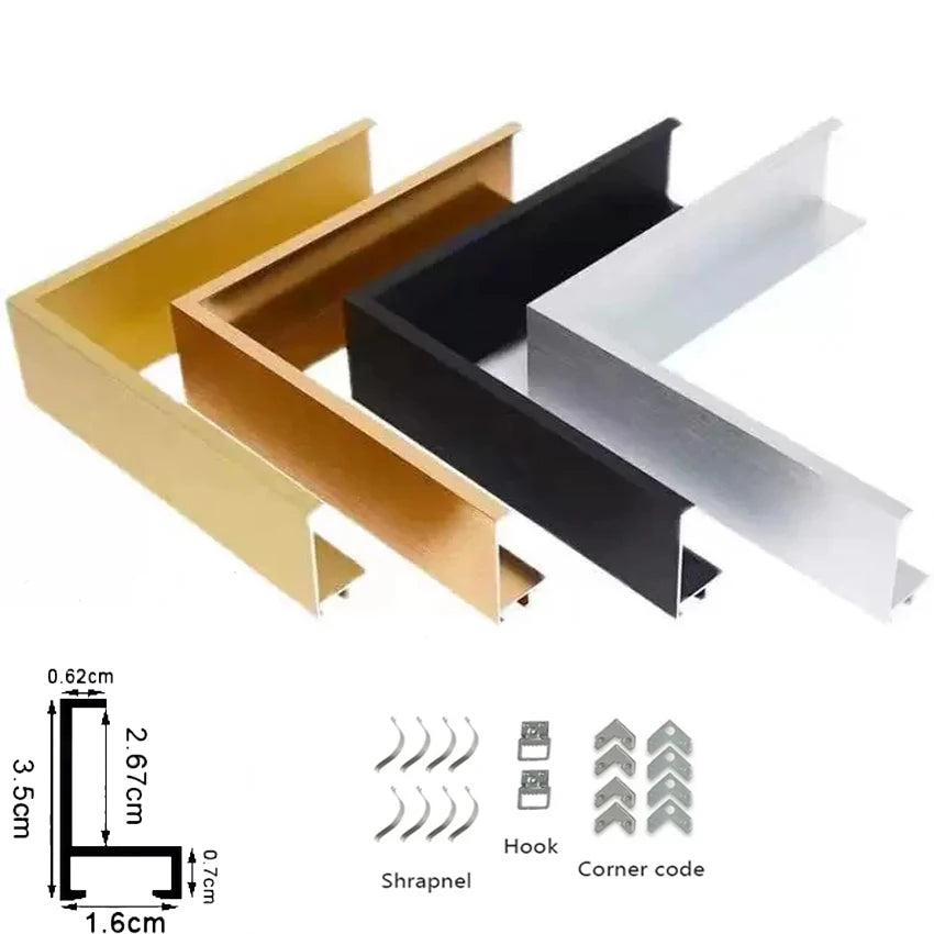 Customisable Metal Picture Frame Titanium Gold Silver Aluminium