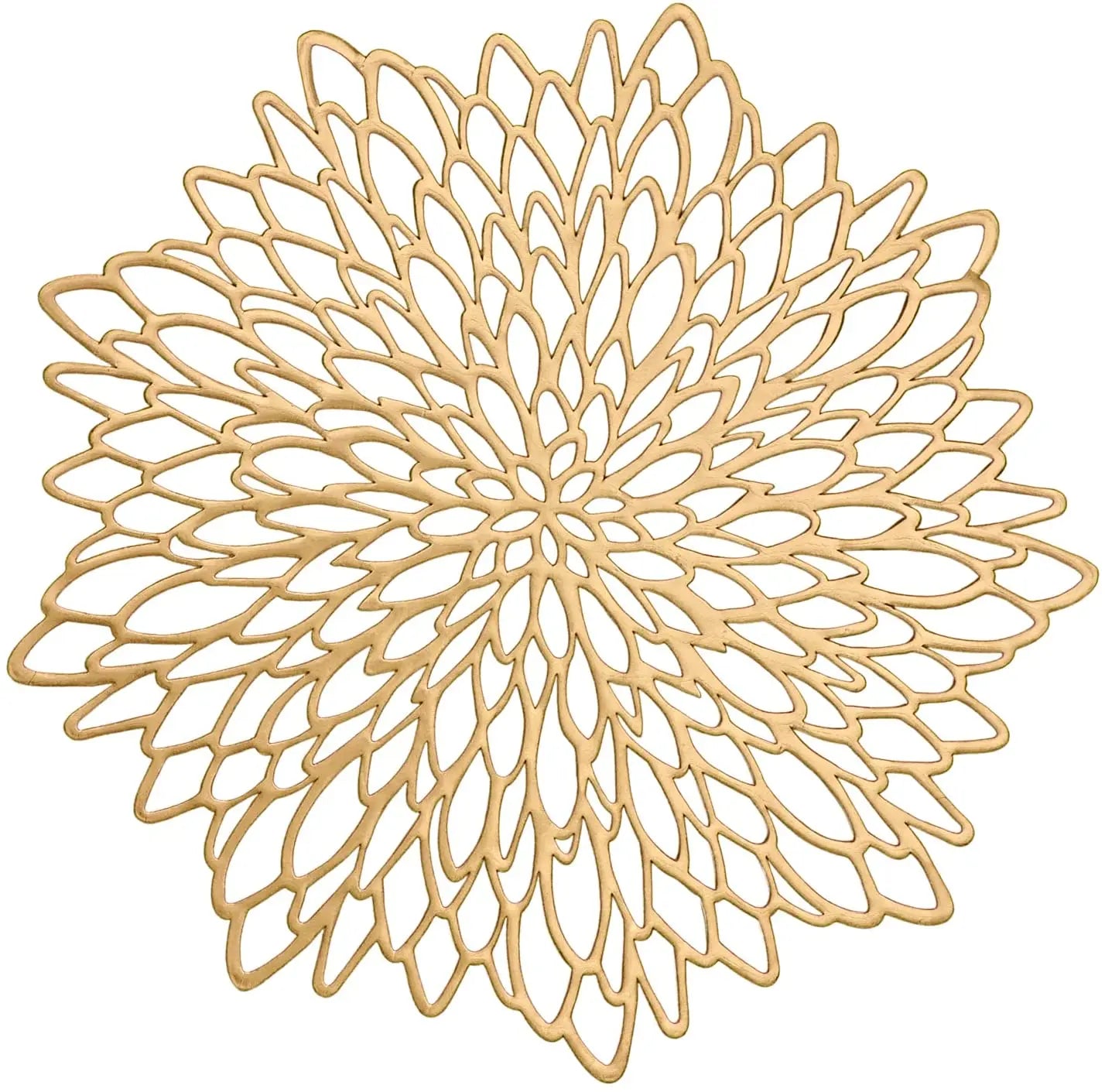 Metallic Leaf Round Placemat Set of 4