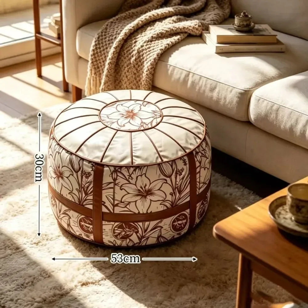 Boho Printed Fillable Storage Pouf