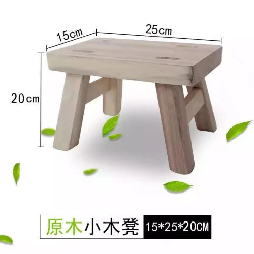 Custom Solid Wood Foot Stool, Square Bench