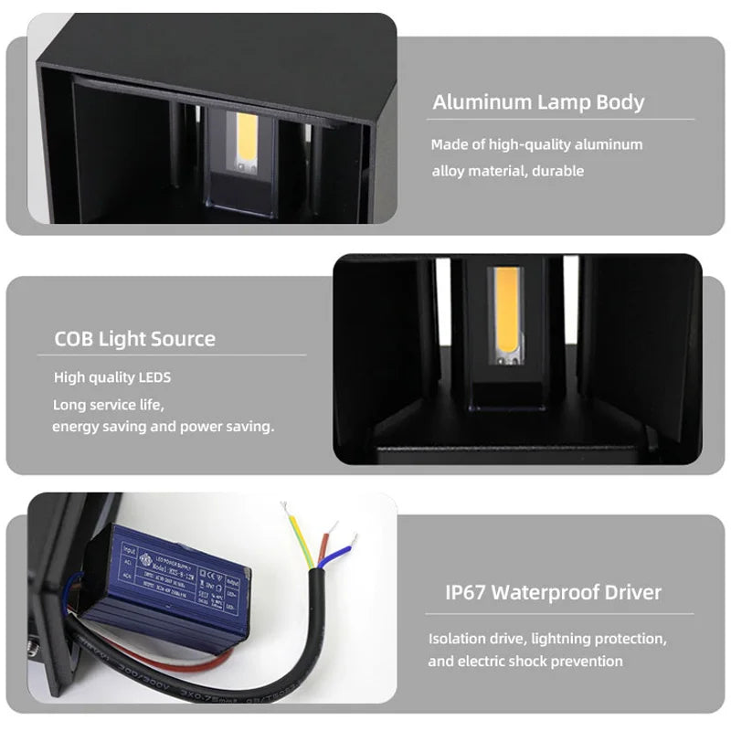 Up Down Aluminum Outdoor Wall Light