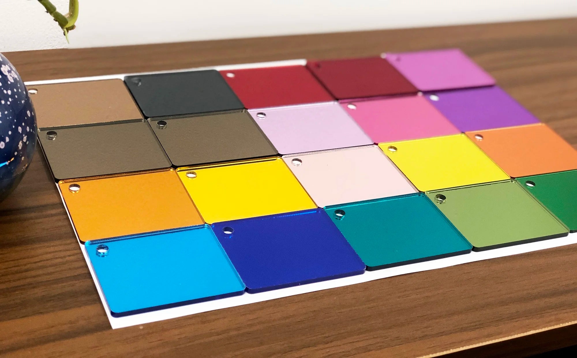 Colorful Rectangle Acrylic Wall Mirror Sheet