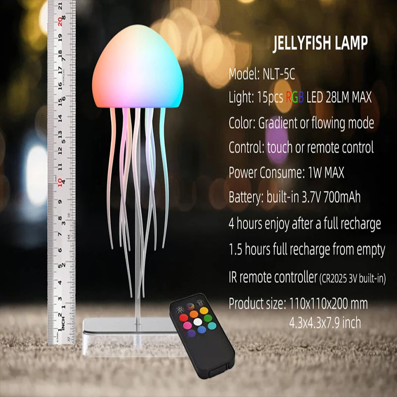 Color Changing LED Jellyfish Lamp