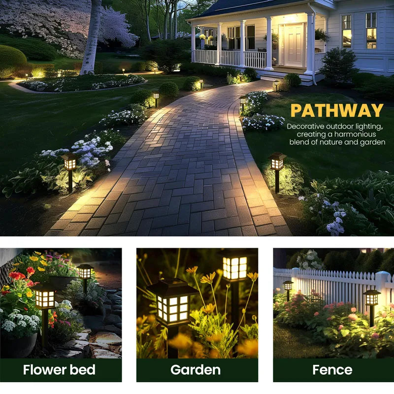 8 Pack Solar Pathway Garden Lights Outdoor Waterproof Landscape