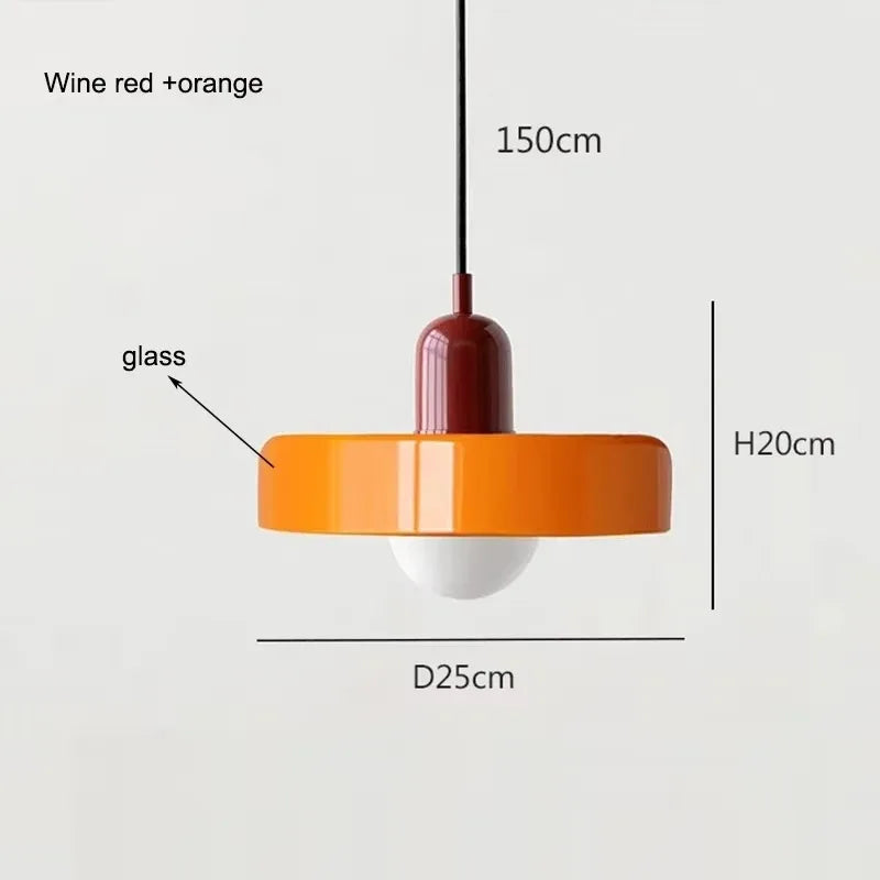 Nordic Retro Glass Pendant Lamps Indoor E27 LED Chandelier