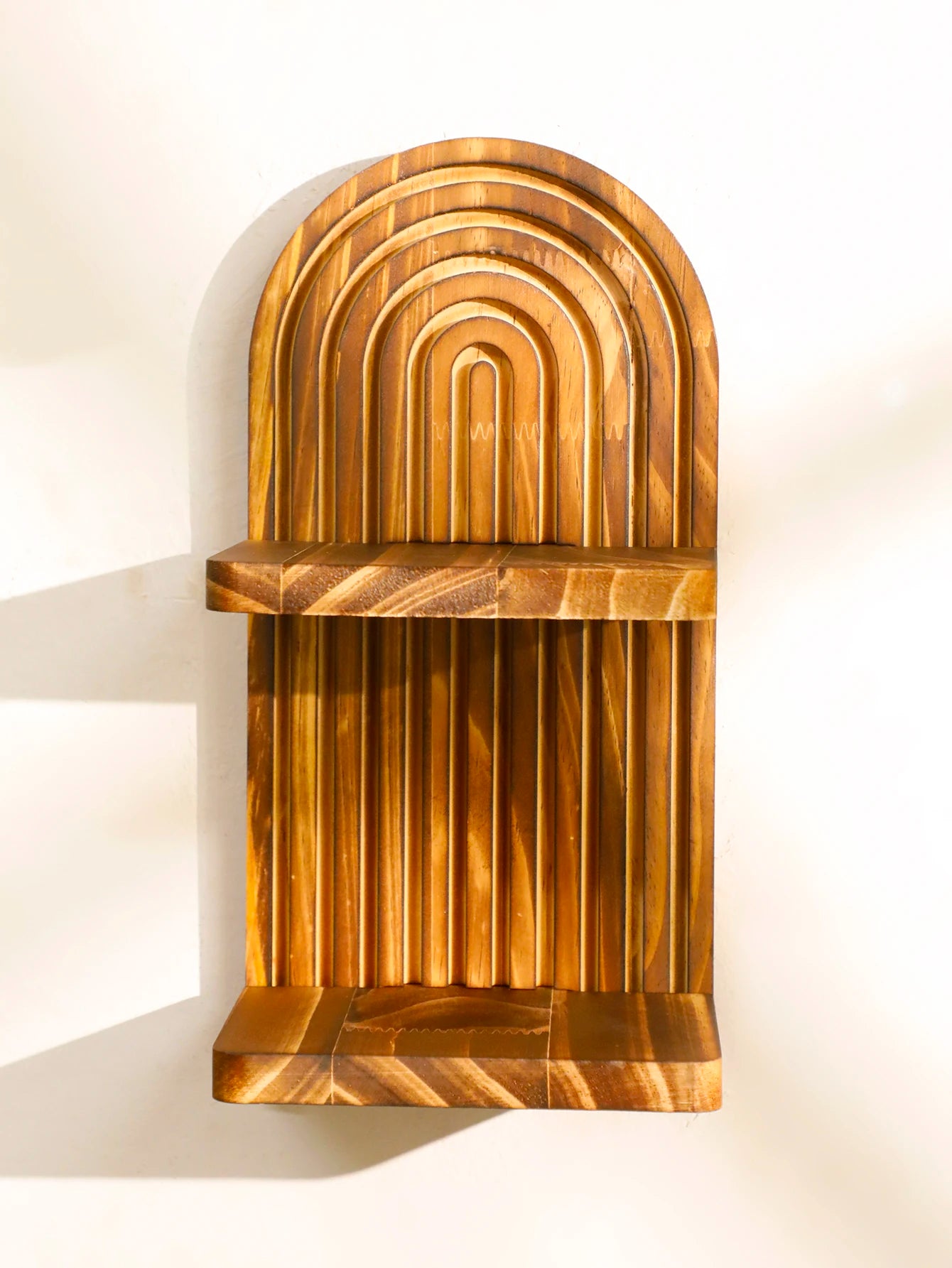 Boho Geometric Wooden Wall Shelf