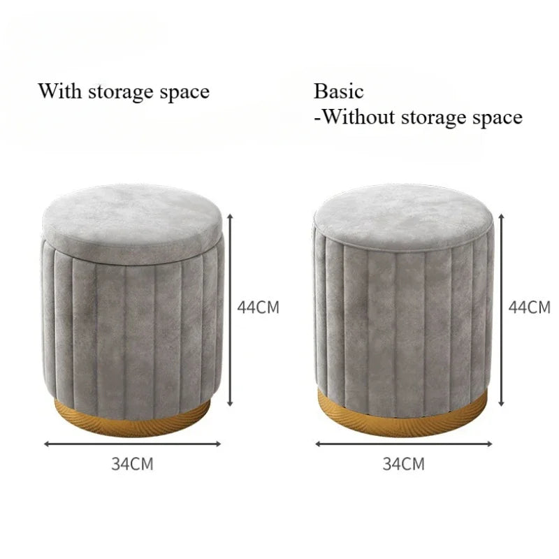 Round Storage Stool with Lift Top