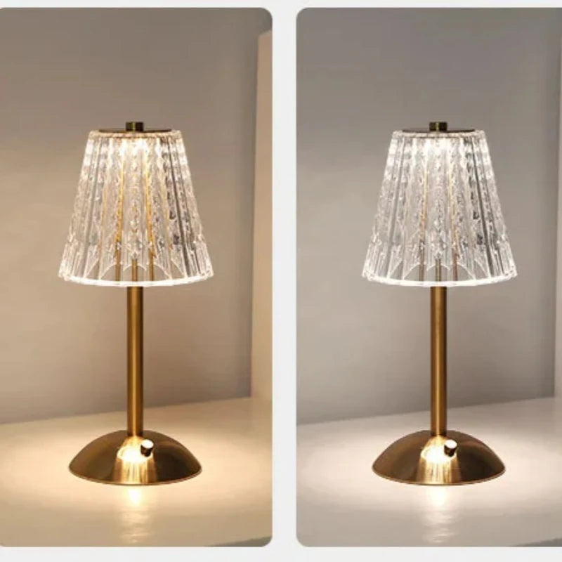 Luxury Diamond Crystal Bedside Table Lamp