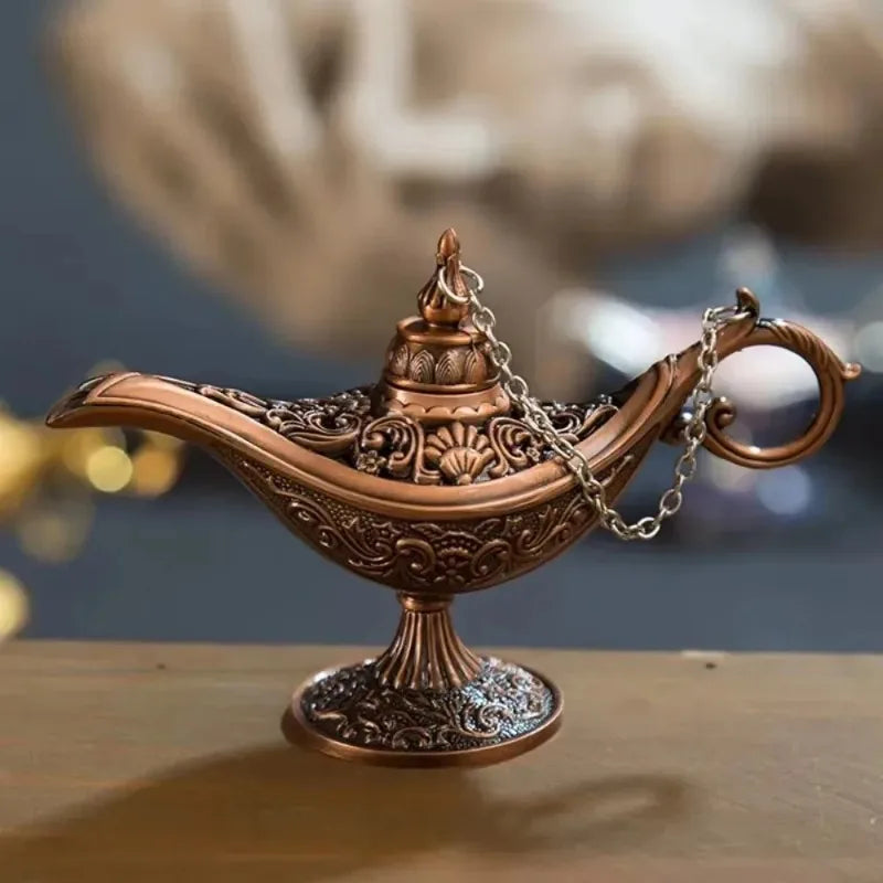Hollow Metal Oil Lamp Incense Burner, 12 cm