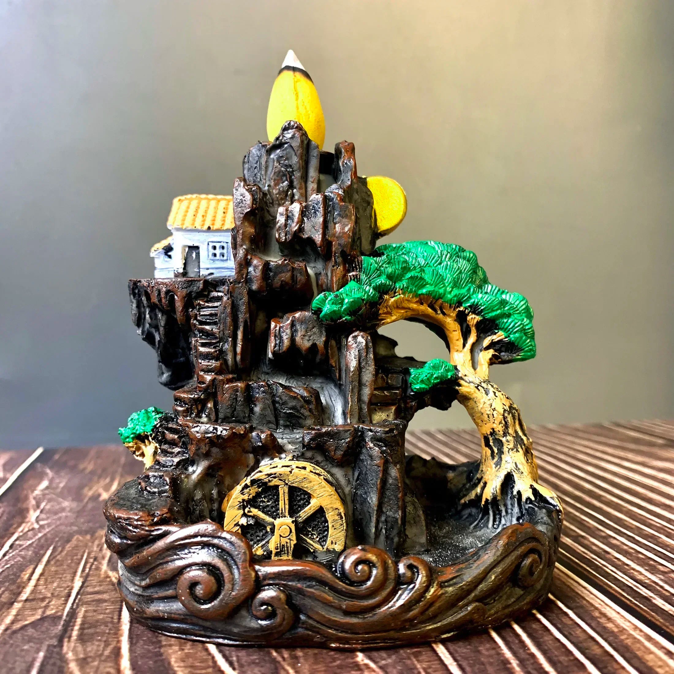 Resin Mountain Backflow Incense Holder