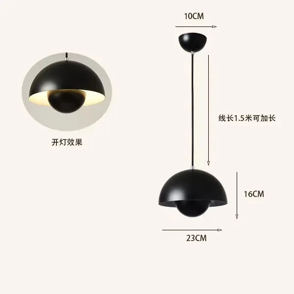 Modern Bud Pendant Light - black