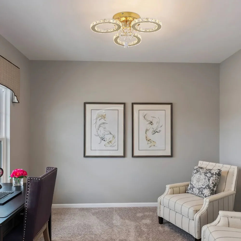 Gold Crystal Ceiling Chandelier