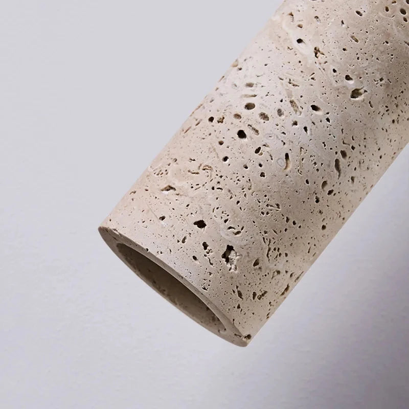 Cream Stone Tube Pendant Light