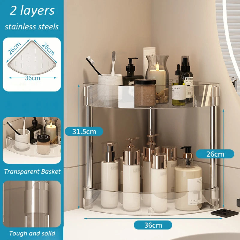 Clear Multi Tier Bathroom Rack