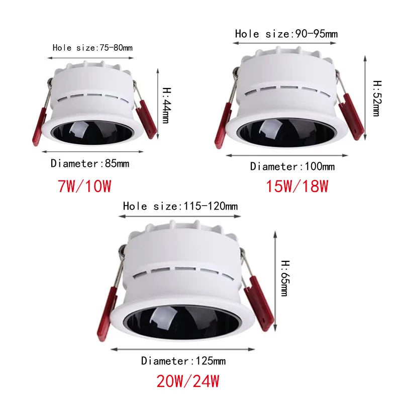 Anti Glare Recessed COB Downlight