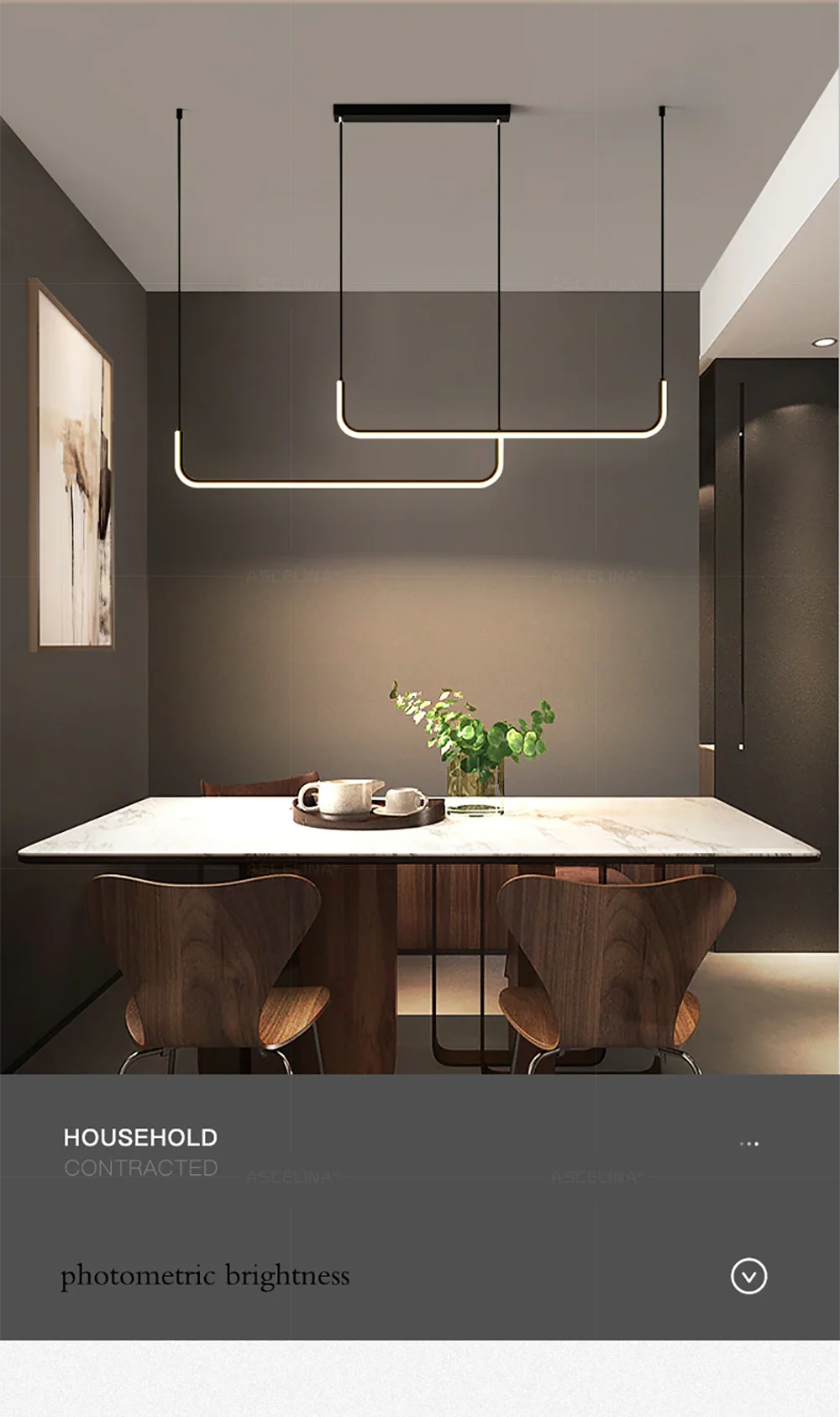 Gold Linear Strip Pendant Light