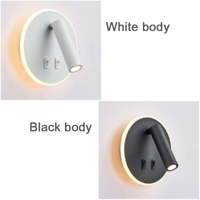 LED Wall Light 220V AC Backlight Rotating Adjustable Spotlight