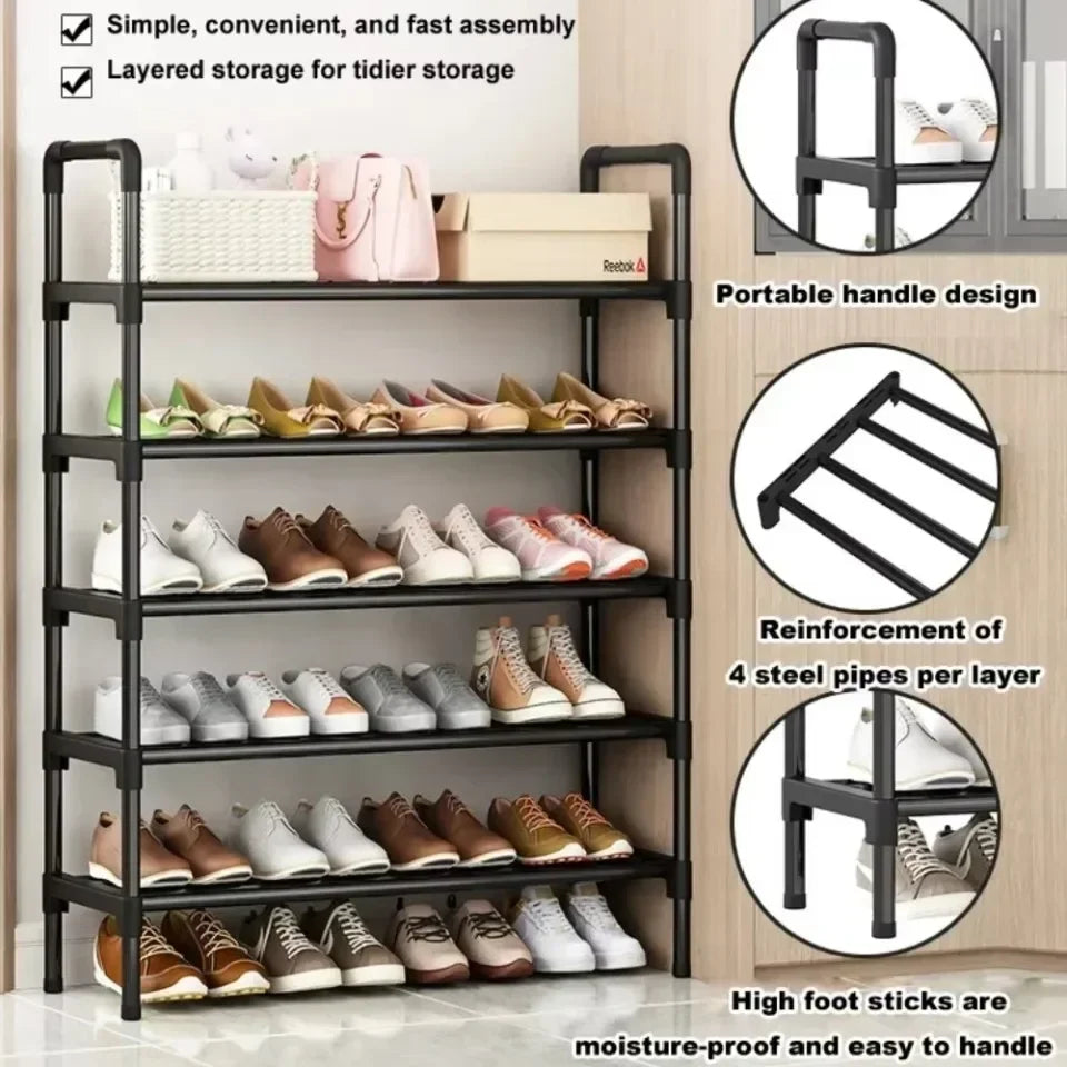 Shoes Organizer Multilayer Shoe Rack Metal Housing Entrance Rental Shelf Space Saving For Living Room And Dormitory Shoe Rack