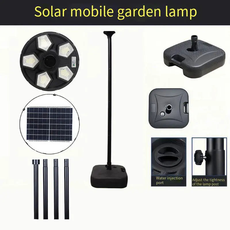 Solar Lamp Post Light with 78" Tall Pole, Removable, Dusk to Dawn