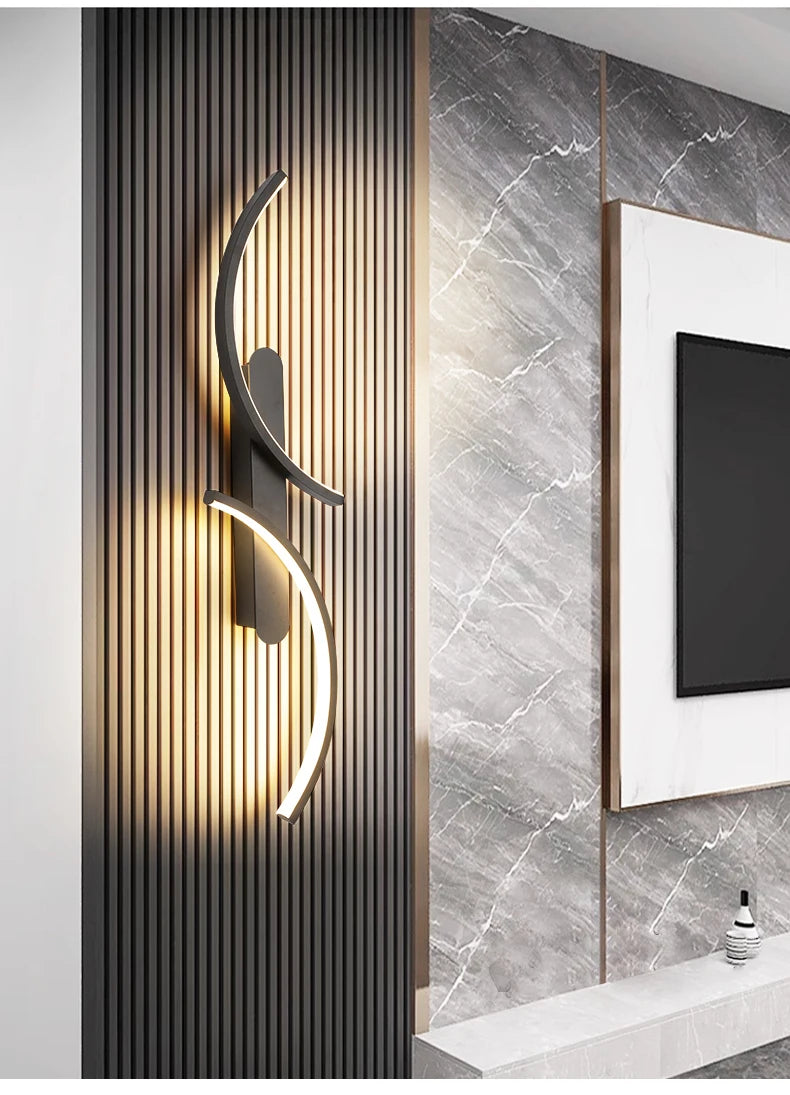 Curved Arc LED Bedside Wall Light