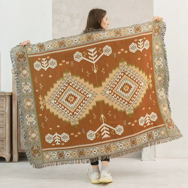 Nordic Plaid Knit Sofa Blanket