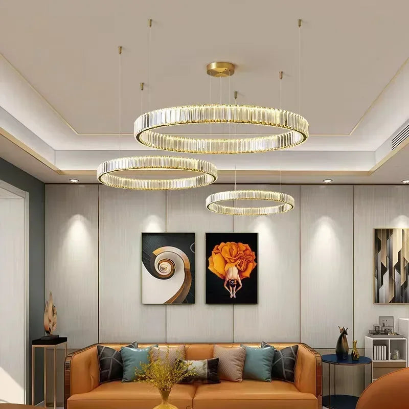 Modern Gold Luxury Crystal LED indoor Chandelier Bedroom Living Room