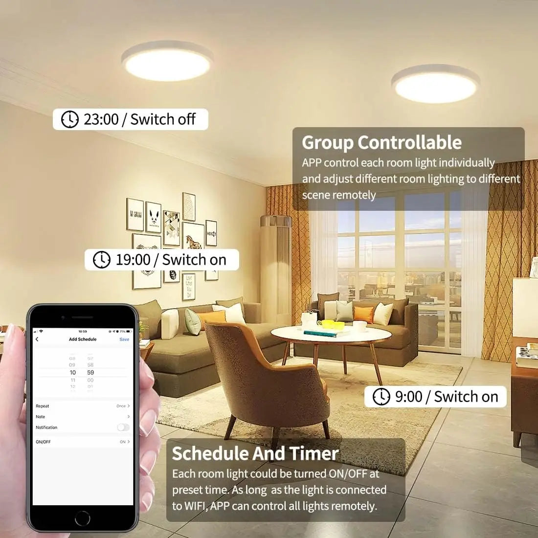 Smart Zigbee RGBCW Ceiling Light