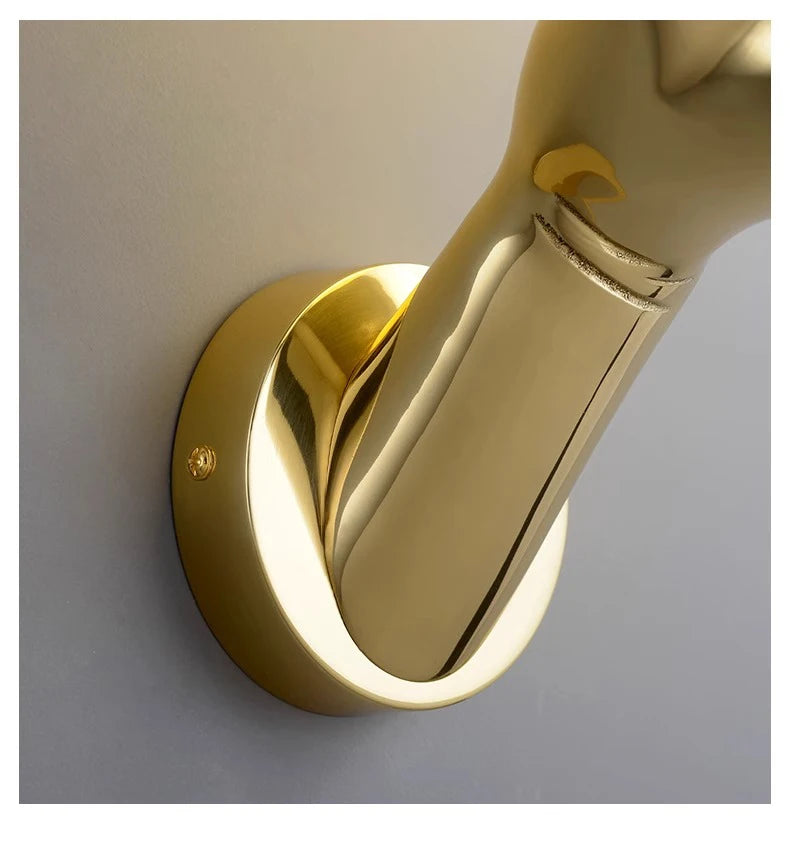 Brass Hand Moon Wall Sconce