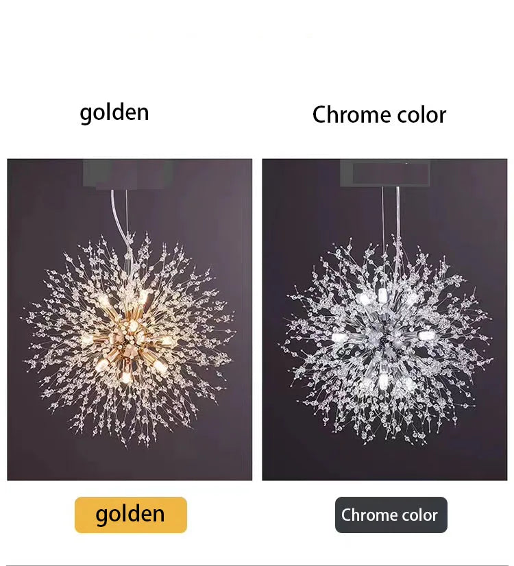 Modern Sky Star Fireball Crystal Pendant LED Lighting Dandelion