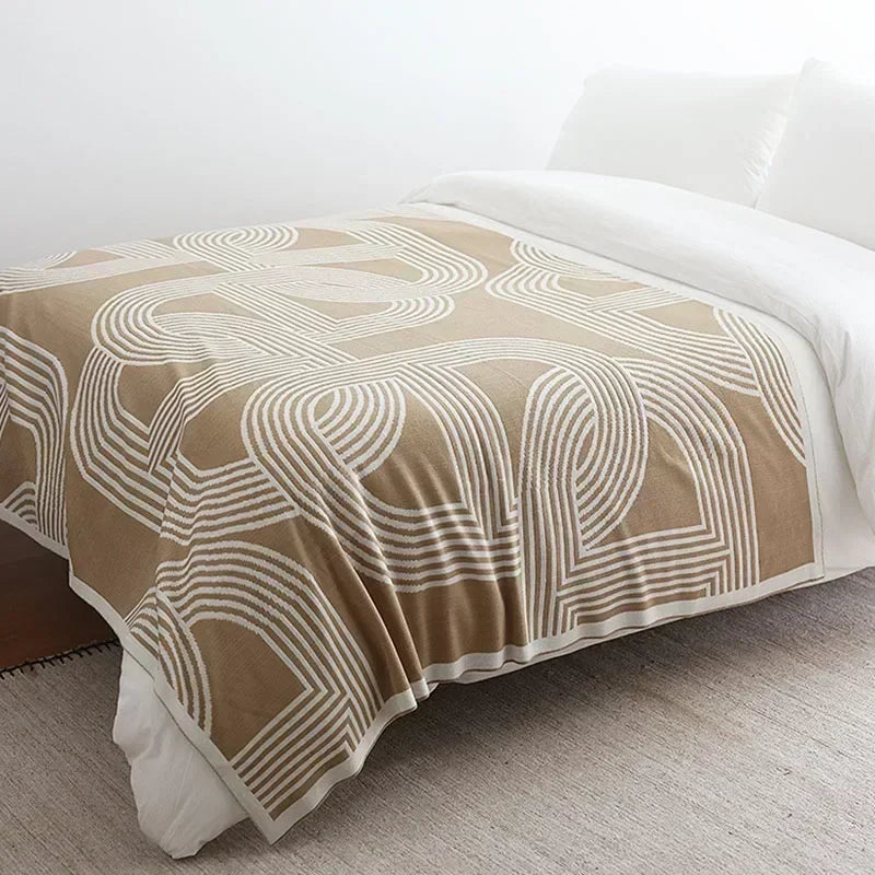 Nordic Geometric Knit Blanket
