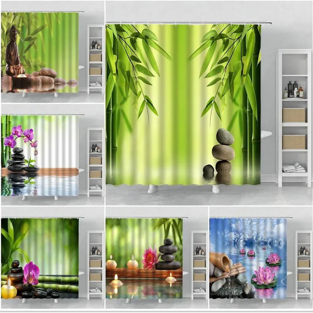 Zen Garden Bamboo Shower Curtain