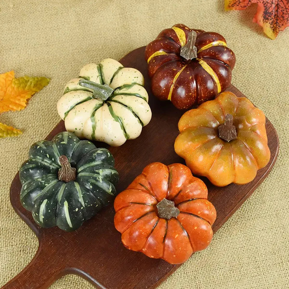 Autumn Faux Pumpkins Decor Set
