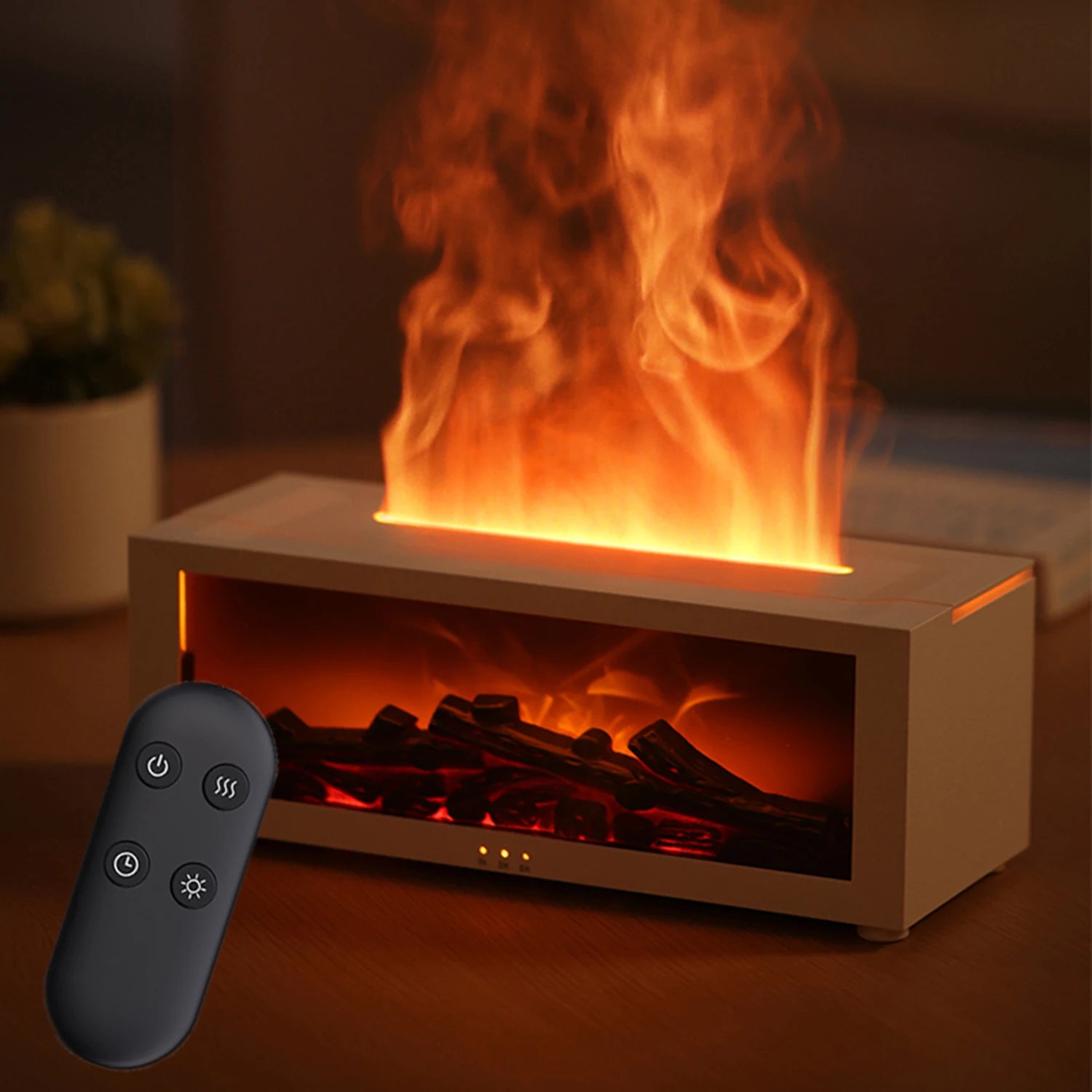 Flame Essential Oil Diffuser, 3D Flame Fireplace Aromatherapy Machine