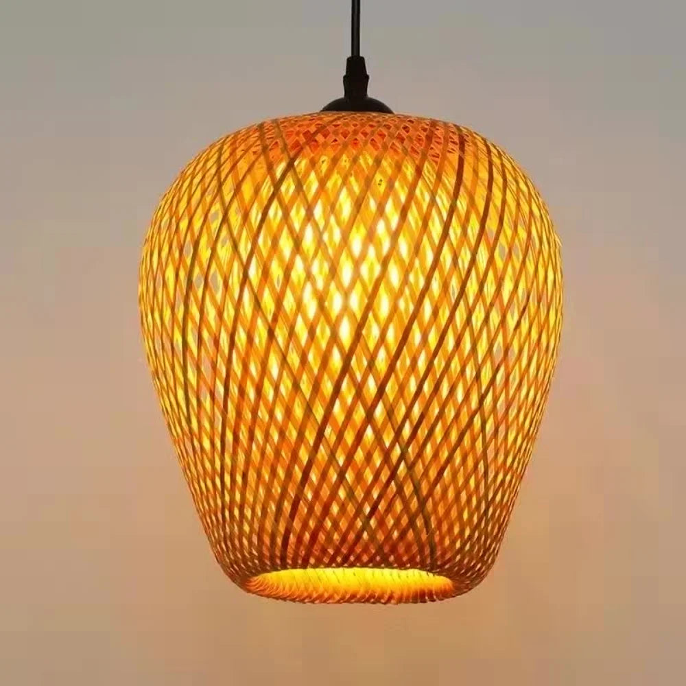 Hand Knitted Chinese Style Weaving Hanging Lamps 18/19/30cm Bamboo