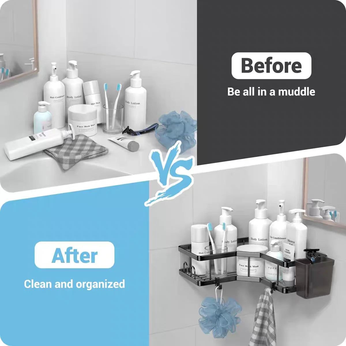 Stainless Steel Corner Shower Shelf
