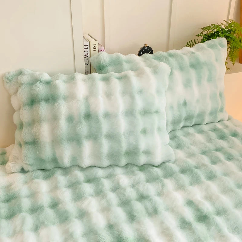 2pcs Fluffy Plush Pillowcase 48x74cm Winter Warm Thickness Pillow Sham
