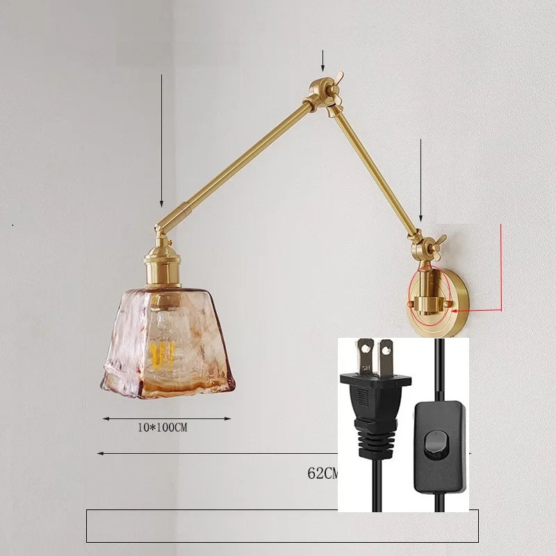 IWHD 2022 New Ceramic Copper LED Wall Lamp Beside Left And Right Rotate