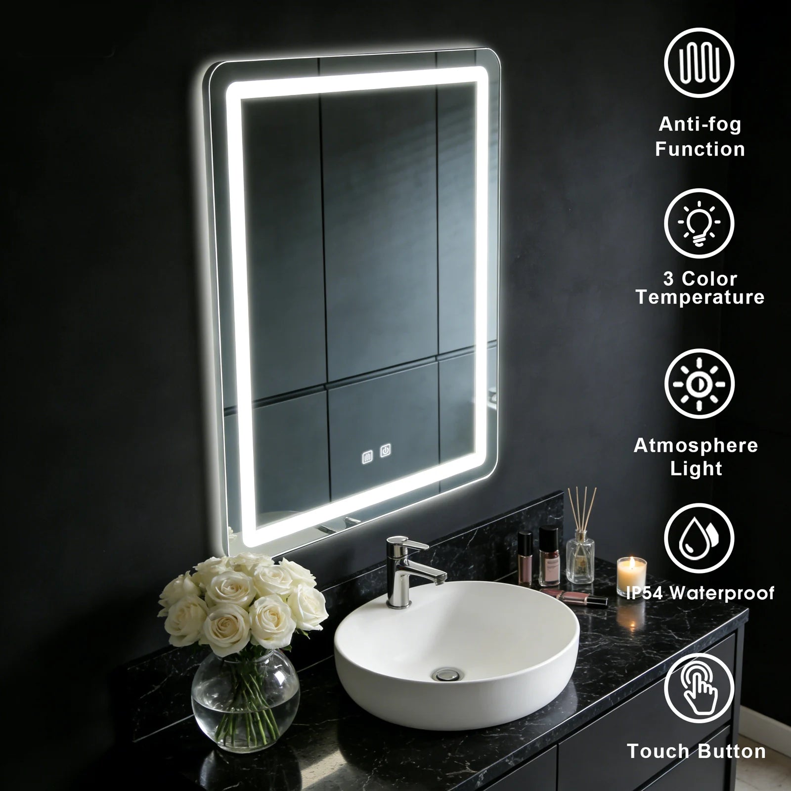 50x70 Backlit Bathroom Mirror