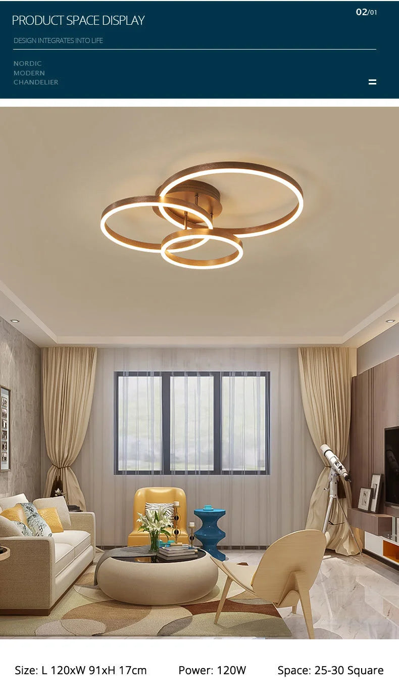 Nordic Multi Ring Circle Chandelier
