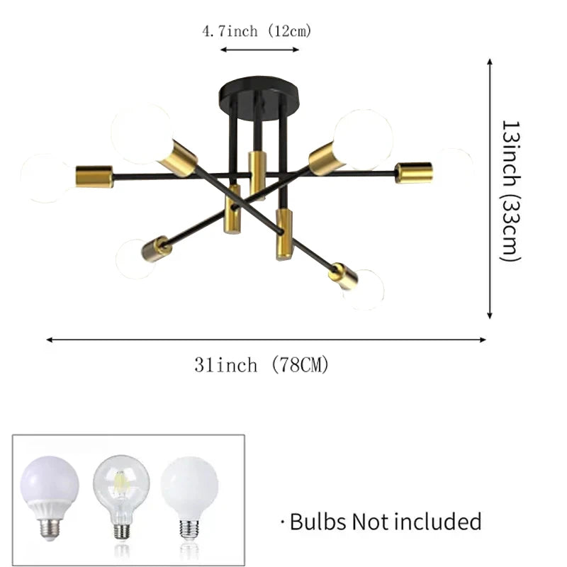 Retro Industrial Iron Ceiling Chandelier