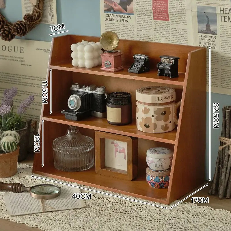 Wood Cosmetics Storage Rack