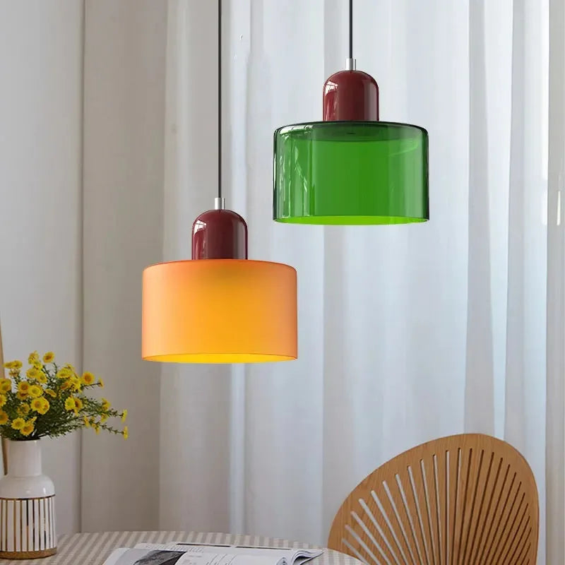 Vintage Stained Glass Chandelier for Bedside and Dining
