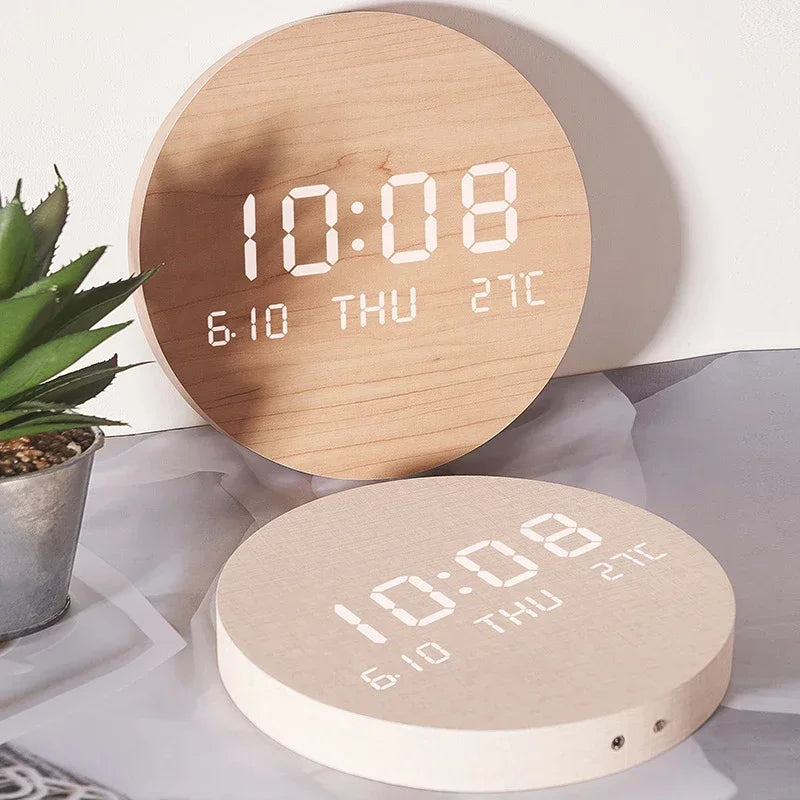 LED Digital Wall Clock Temperature Date Time Multi-function Display