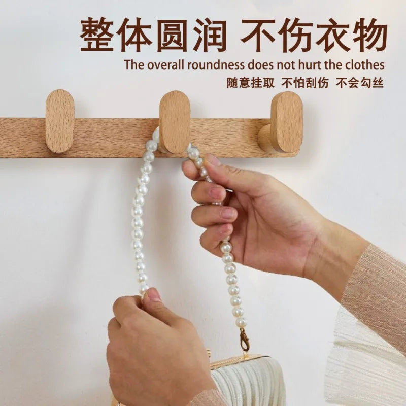 Nordic Solid Wood Adhesive Wall Hook