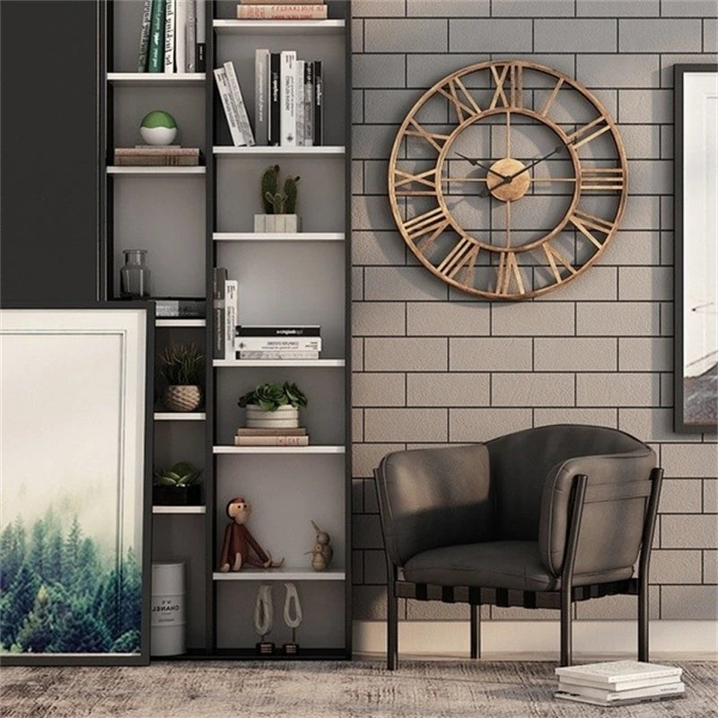 3D Roman Numeral Metal Wall Clock